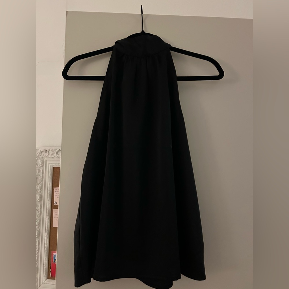 Women’s black silk halter top